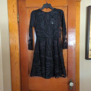 NEW ASOS Petite Black Lace Long Sleeve Dress
